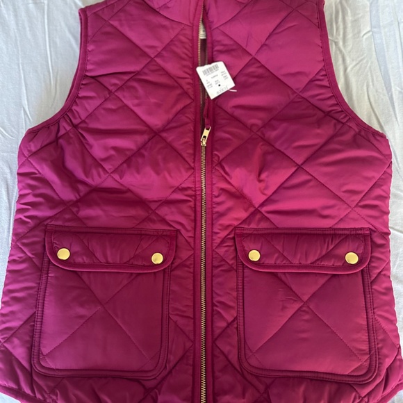 J.Crew quilted vest, magenta/fuschia, NWT, small - Picture 2 of 5